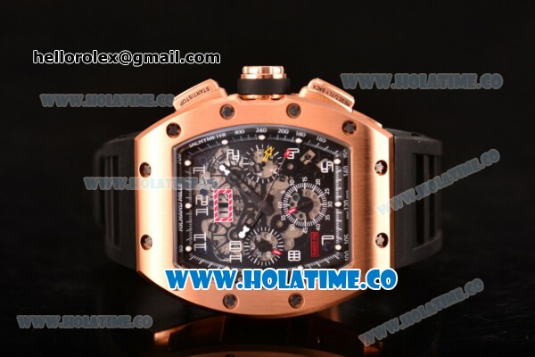 Richard Mille RM005 FM Asia Automatic Rose Gold Case with Skeleton Dial and Black Inner Bezel - Click Image to Close